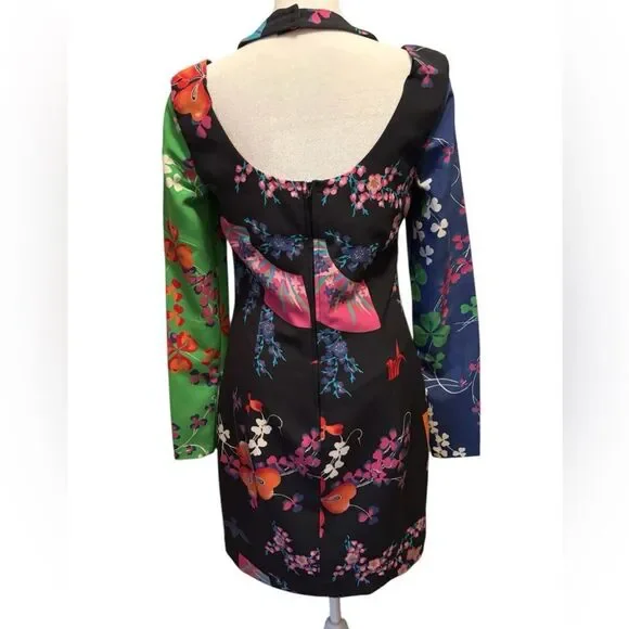 VERSACE for H&M•2011 collection cherry blossom color block dress - Picture 4 of 9